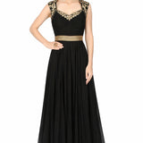 Noir Gold Sweetheart Indo Western Gown