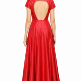 Crimson Gold Embroidered Indo Western Gown