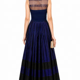 Midnight Noir Floral Beaded Indo Western Gown