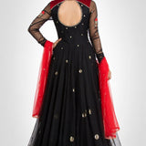 Onyx Scarlet Floral Embroidery Anarkali Set