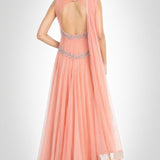 Blush Silver Leaf Embroidered Anarkali Set
