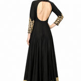 Noir Gold Floral Embroidered Indo Western Gown
