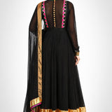 Onyx Fuchsia Zigzag Embroidered Anarkali Set