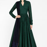 Emerald Navy Wrap Anarkali Set