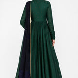 Emerald Navy Wrap Anarkali Set