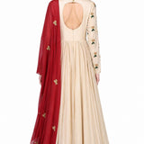 Ivory Floral Bouquet Embroidered Anarkali Set