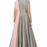 Dove Grey Blush Butterfly Anarkali Set