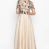 Ivory Multicolor Floral Embroidered Anarkali Set