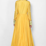 Yellow Gota Bordered Anarkali Set