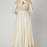 Ivory Gold Rose Embroidered Anarkali Gown