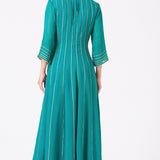 Mint Green Floral Vine Embroidered Anarkali Set