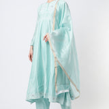 Sea Green Chikankari Anarkali Set