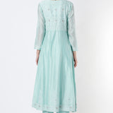 Sea Green Chikankari Anarkali Set