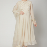 Ivory Gold Sequin Anarkali Set