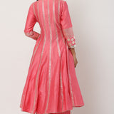 Pink Gota Petal Anarkali Set