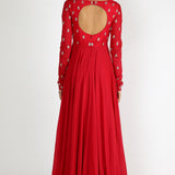 Scarlet Silver Bloom Anarkali Set