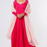 Fuchsia Starlight Anarkali Set