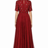 Maroon Sequin Embellished Indo Western Gown