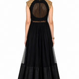 Black Gold Embroidered Indo Western Gown