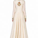 Ivory Multicolor Floral Embroidered Gown