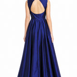 Royal Blue Gold Embroidered Ball Gown