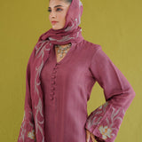 Wine Lily Embroidered Kurti