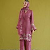 Wine Lily Embroidered Kurti