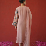 Blush Leaf Trail Embroidered Kurti