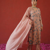 Blush Leaf Trail Embroidered Kurti