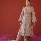 Blush Leaf Trail Embroidered Kurti