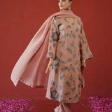 Blush Leaf Trail Embroidered Kurti