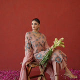 Blush Leaf Trail Embroidered Kurti
