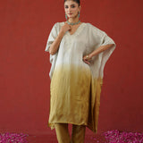 Ivory Gold Ombre Kaftan Kurti