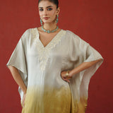Ivory Gold Ombre Kaftan Kurti