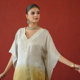 Ivory Gold Ombre Kaftan Kurti