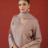 Mauve Rose Cuff Kurti