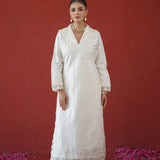 Ivory Chikankari Collar Kurti