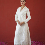 Ivory Chikankari Collar Kurti