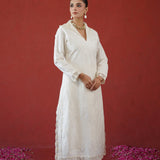 Ivory Chikankari Collar Kurti