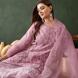 Blush Pink Cotton Kurti With Sequin Diamond Work
