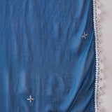 Cobalt Blue Silk Kurti With Floral Motif Embroidery