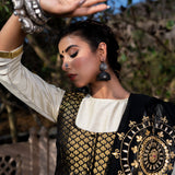 Monochrome Cotton Silk Jacketed Suit Set