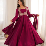 Dusty Pink Silk Kurti With Golden Zari Work