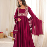 Dusty Pink Silk Kurti With Golden Zari Work