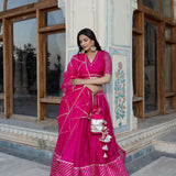 Rust Orange Sequined Mirrorwork Lehenga Set