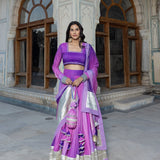 Deep Teal Velvet & Sequined Lehenga Set