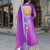 Deep Teal Velvet & Sequined Lehenga Set