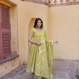 Citrine Mirror-Trail Anarkali Set