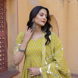 Citrine Mirror-Trail Anarkali Set