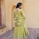 Citrine Mirror-Trail Anarkali Set